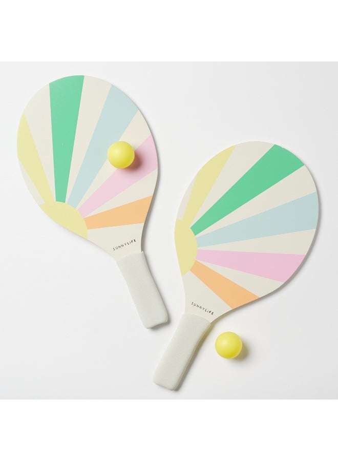 Sunnylife Pool Side Beach Paddle Set Pastel Gelato – Pool Side Beach Paddle Set in Pastel Gelato – Fun Outdoor Bat and Ball Game for Kids, Ideal for Pool or Backyard Play - Image 3